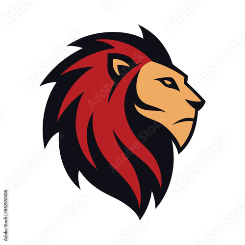 Lion Head Mascot Vector Illustration Featuring Wild Animal Face in Tribal Art Style