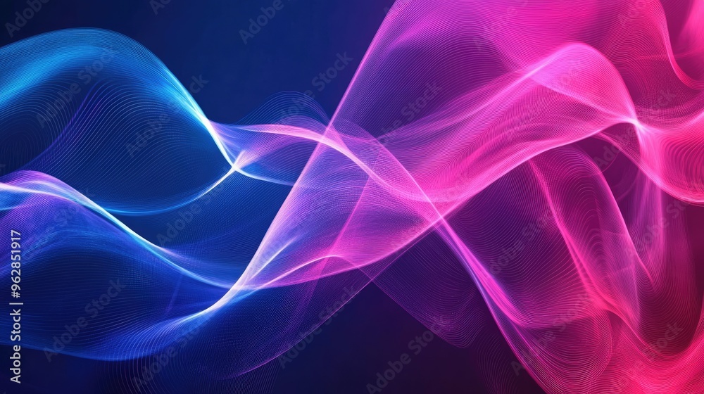 Fototapeta premium Dynamic wave background with sleek gradients and energetic lines, offering a modern and visually compelling backdrop for tech and creative uses.