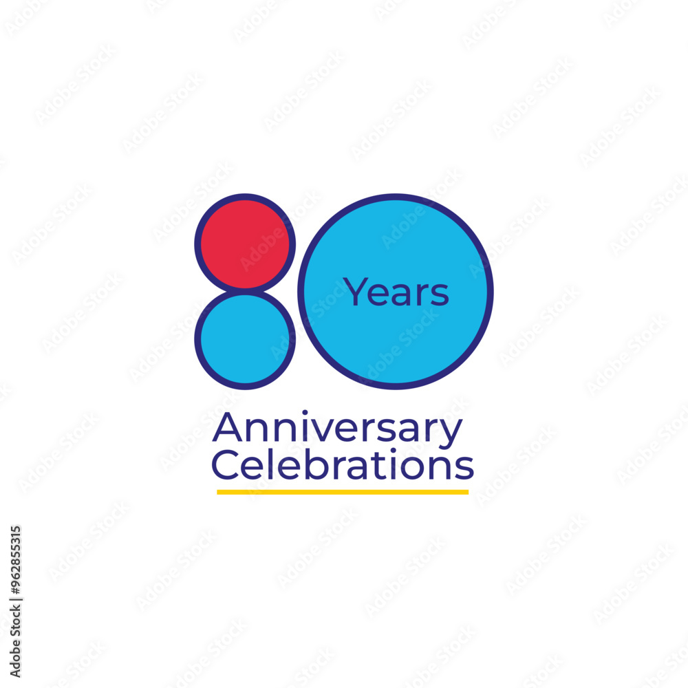 80 Years Anniversary Celebration Badge Vector Template Design 80 Years Anniversary Celebration Badge Vector Template Design