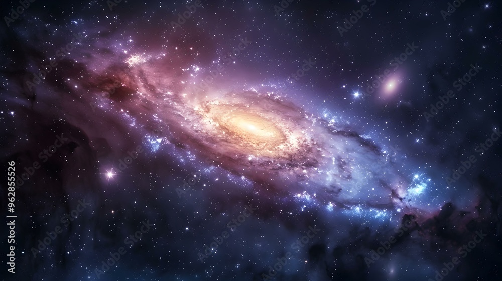 Obraz premium Spiral Galaxy in Deep Space A Cosmic Tapestry