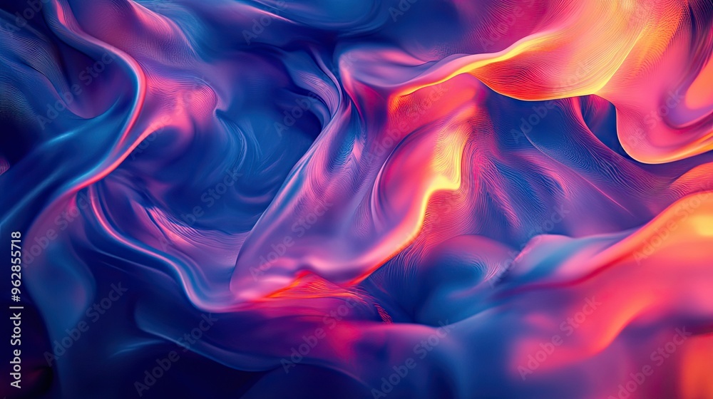 Obraz premium Moving and blending colorful abstract design, featuring dynamic effects that enhance the visual appeal of design templates.