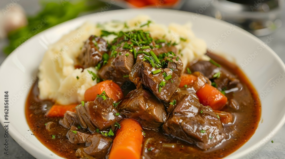 Beef Stew with Mashed Potatoes and Carrots A Hearty and Delicious Dinner Beef Stew with Mashed Potatoes and Carrots A Hearty and Delicious Dinner