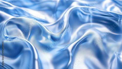 Light and Fluid Transparent Silk with Soft Blue Highlights, 3D Artwork