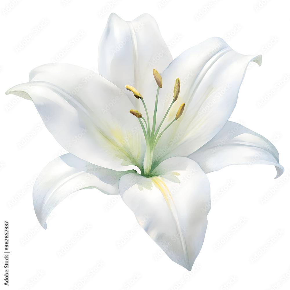 White lily isolated on white background
White lily isolated on white background