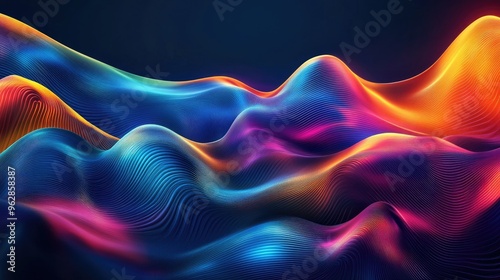 Stylish dynamic wave background with fluid, colorful lines and smooth transitions, ideal for adding a contemporary touch to graphic design projects.