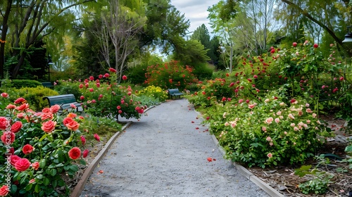 Serene Rose Garden Path A Tranquil Escape