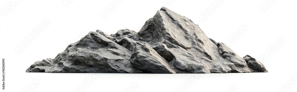 Small stone mountain isolated on a white background