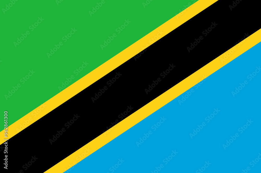 National Flag United Republic of Tanzania - vector, National Flag United Republic of Tanzania - vector,