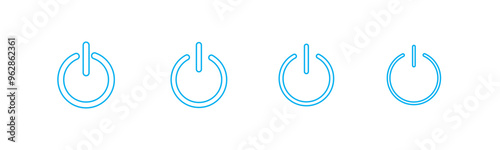 Power buttons on off. On off icon set. Vector illustration.