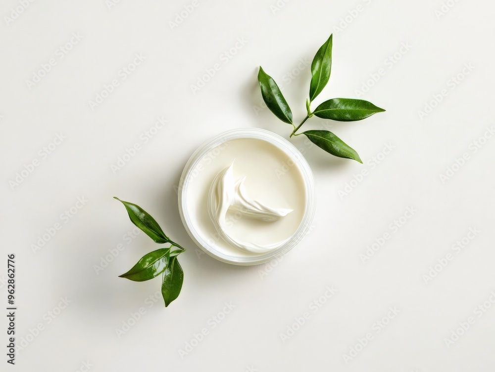 Face moisturizer on white background, smooth and hydrating Face moisturizer on white background, smooth and hydrating