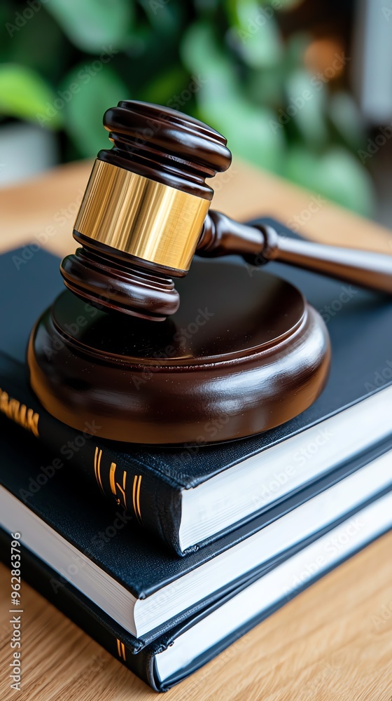 A close-up of a wooden gavel resting on top of law books, symbolizing justice and legal proceedings in a professional setting. A close-up of a wooden gavel resting on top of law books, symbolizing justice and legal proceedings in a professional setting.