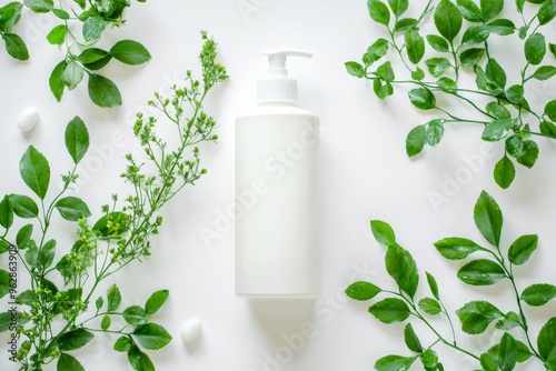 Facial cleanser on white background, gentle and refreshing photo