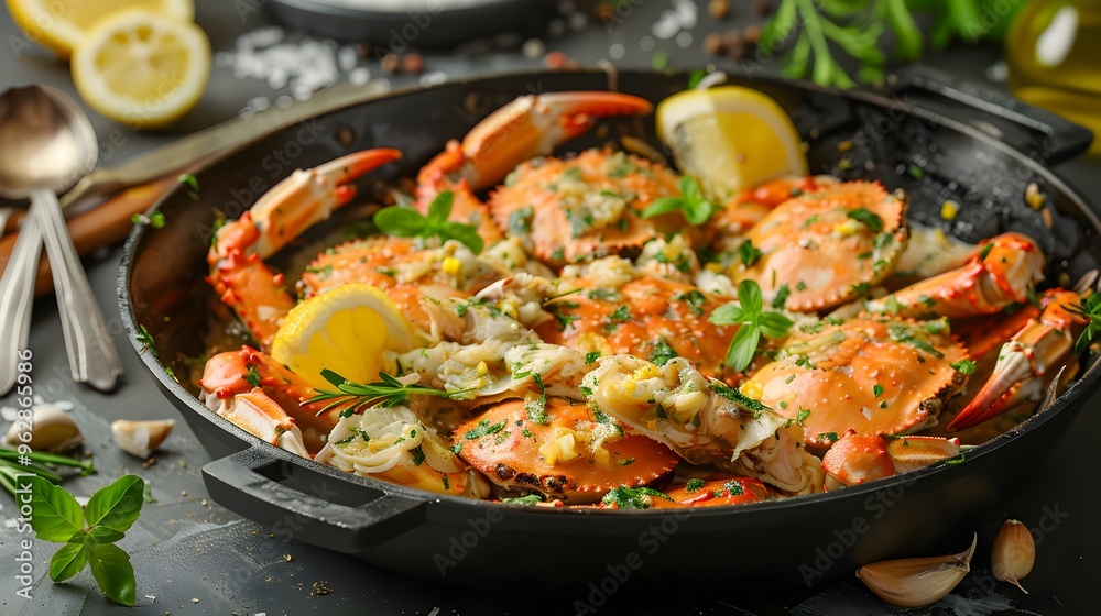 Delicious Crab Dish with Lemon and Herbs Delicious Crab Dish with Lemon and Herbs