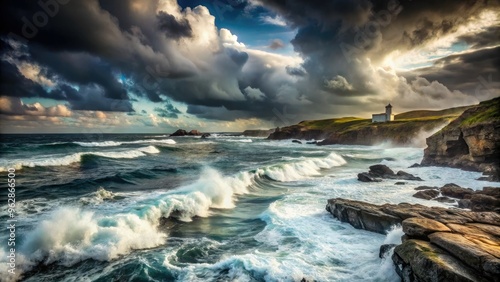 StormyCoastlineDramaMoodyMonochromeDynamism