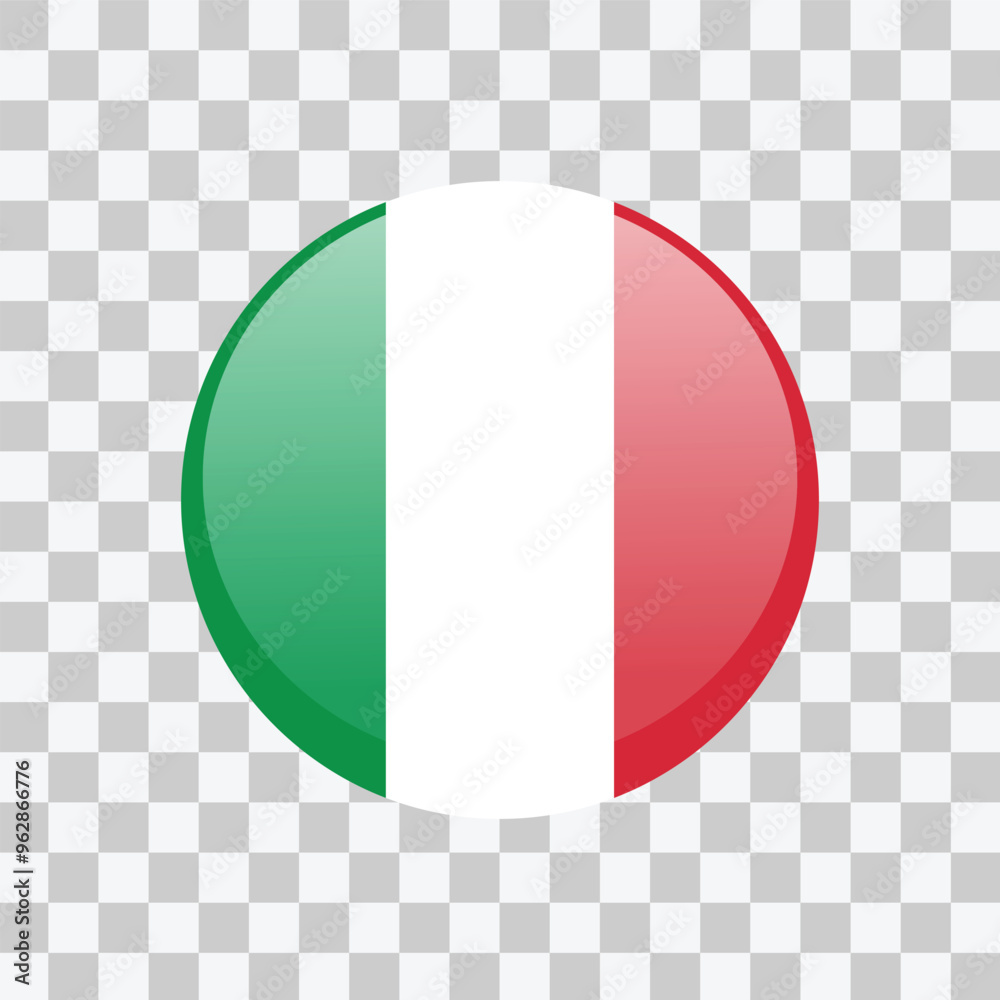 Flag of Italy isolated on transparent. Icon vector Flag of Italy isolated on transparent. Icon vector