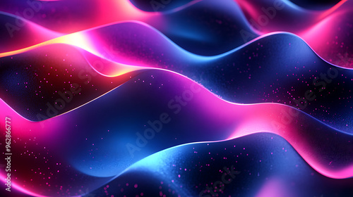 Vibrant Abstract Geometric Pattern with Neon Gradients and Fluid Shapes