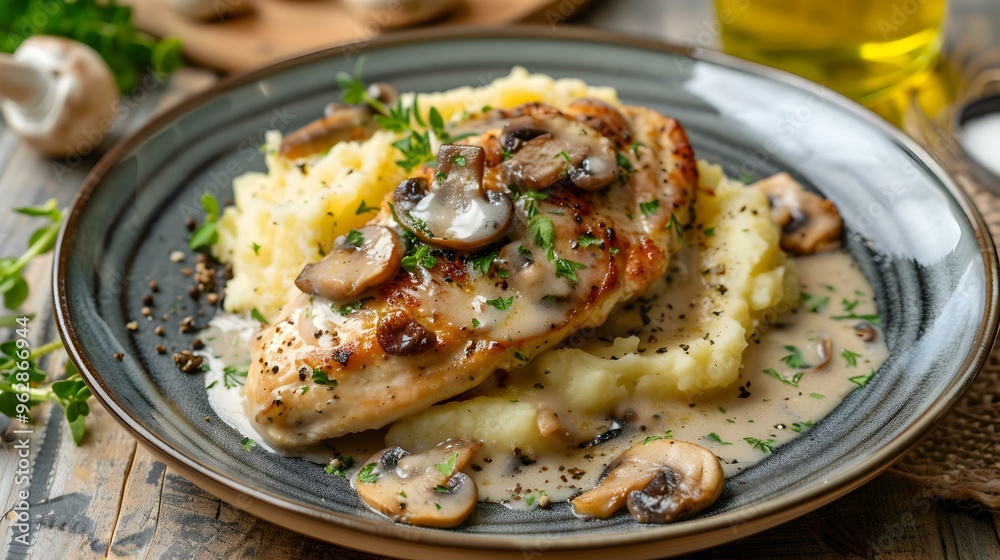 Creamy Mushroom Chicken with Mashed Potatoes Delicious Dinner Recipe Creamy Mushroom Chicken with Mashed Potatoes Delicious Dinner Recipe