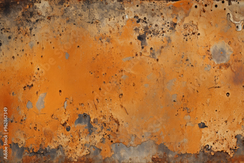 Processed collage of old rust metal wall surface texture. Background for banner, backdrop