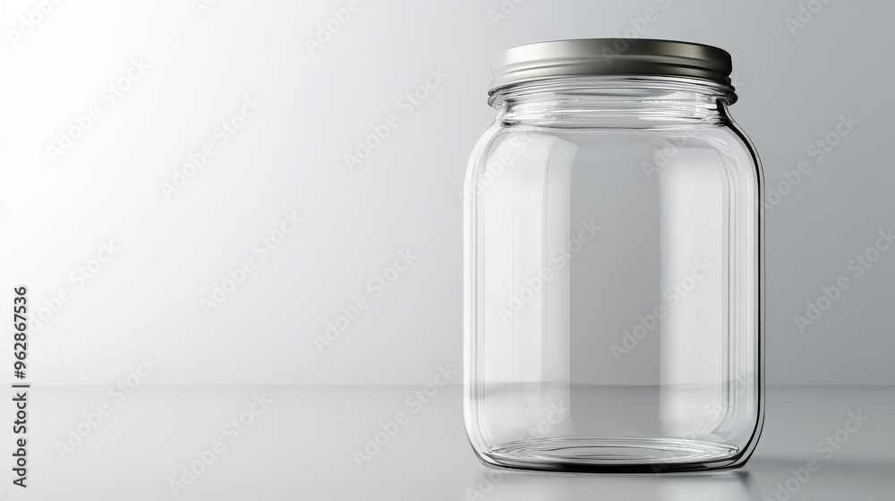 Glass jar on white background, sharp and detailed Glass jar on white background, sharp and detailed