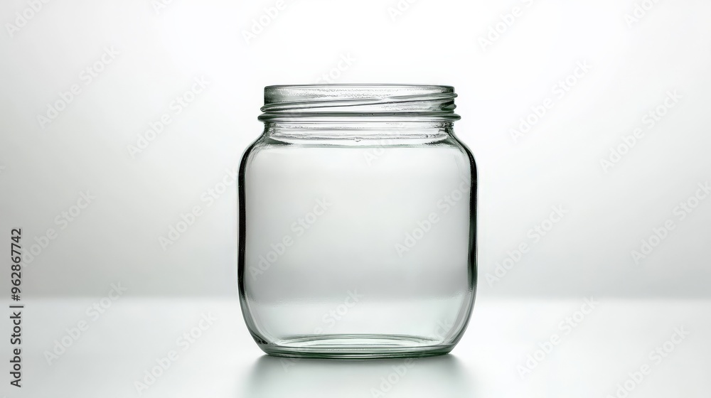 Glass jar on white background, sharp and detailed Glass jar on white background, sharp and detailed