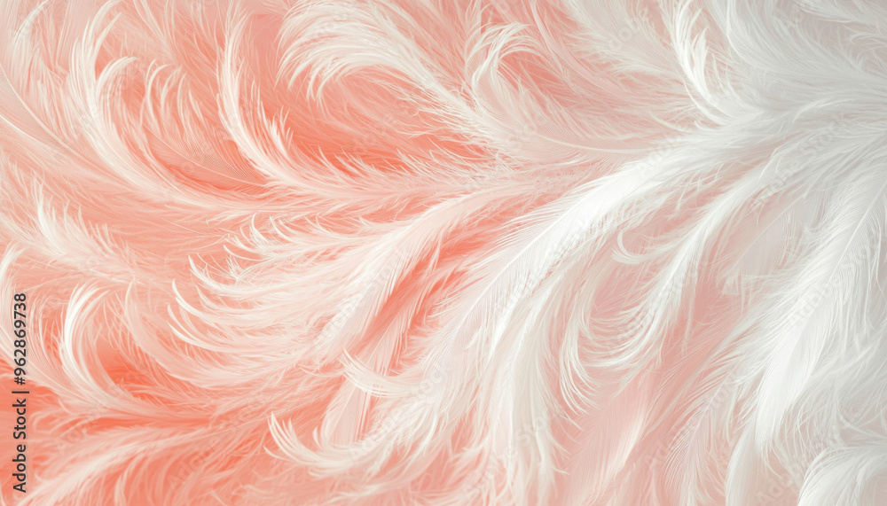 A soft, abstract background featuring swirling white and coral feathers, creating a delicate and ethereal texture. A soft, abstract background featuring swirling white and coral feathers, creating a delicate and ethereal texture.
