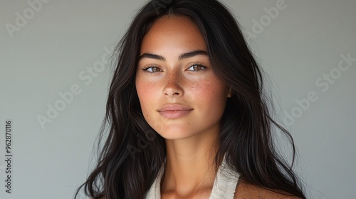 Wallpaper Mural Model for the beauty industry targeting Gen Z, offering fashion, body care, hair care, acne care, UV protection, and health insights for stylish young individuals and salon promotions. Torontodigital.ca