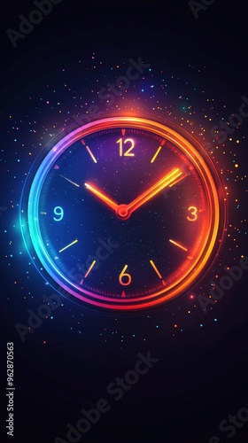 Countdown clock for Black Friday deals, vibrant flash sale text, flat design illustration