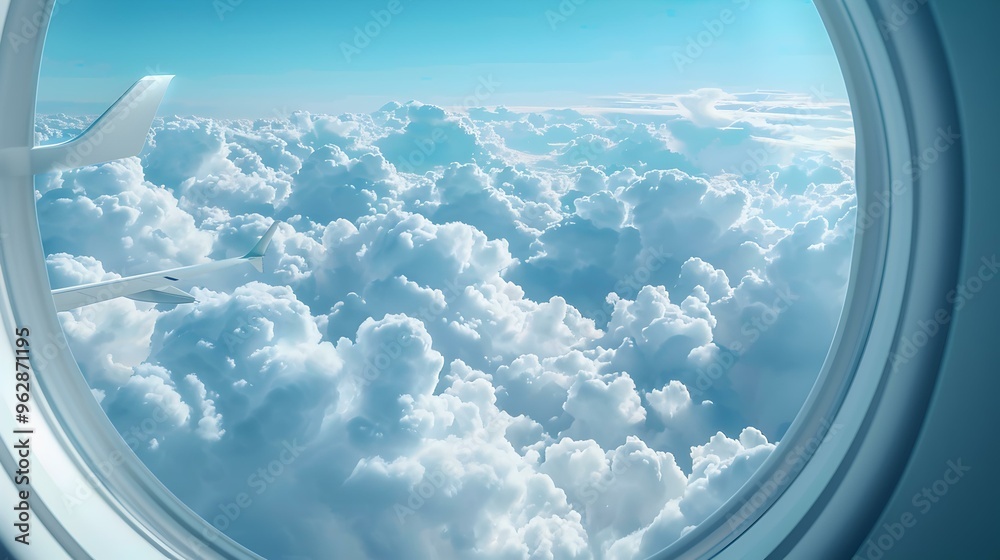 Stunning View of Clouds from Airplane Window