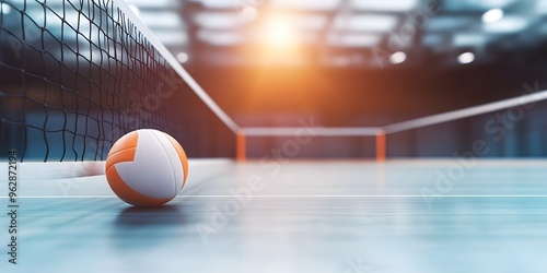 Indoor empty volleyball court net volleyball   photo