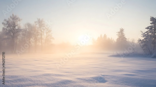 sunrise in the fog