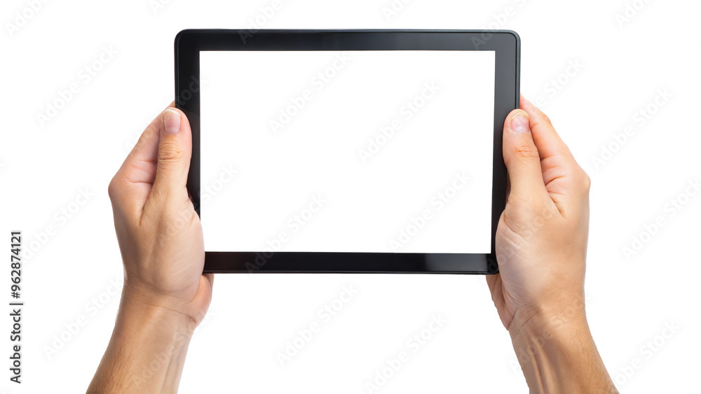 hand holding tablet computer hand holding tablet computer