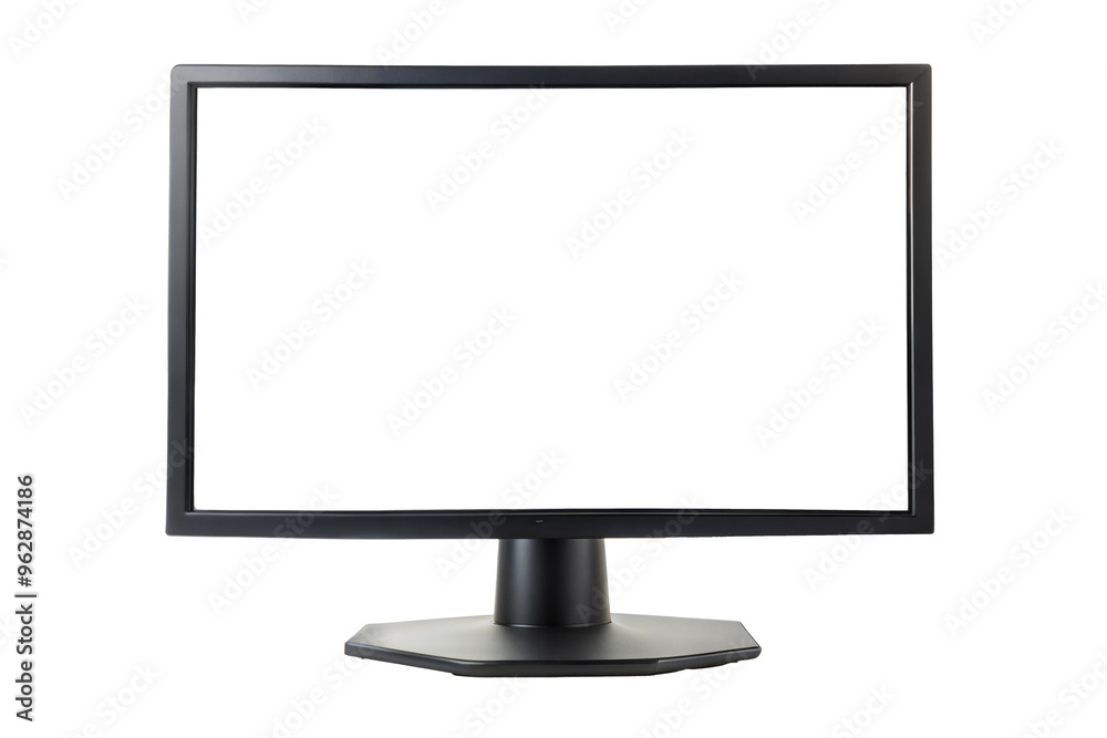 lcd monitor Mockup with white screen cut out. isolated on transparent background. Copy space. lcd monitor Mockup with white screen cut out. isolated on transparent background. Copy space.