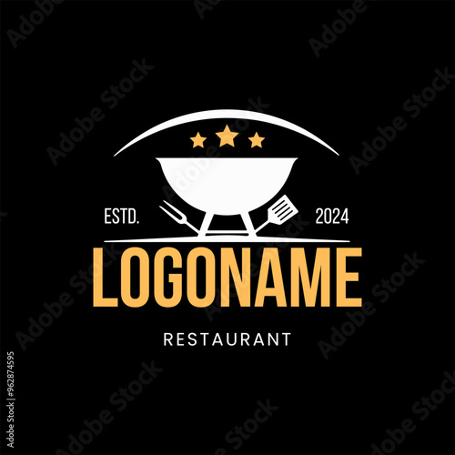 black and white logo restaurant logo