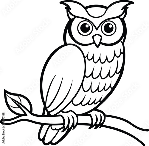 Owl line art vector illustration abstract owl shape art