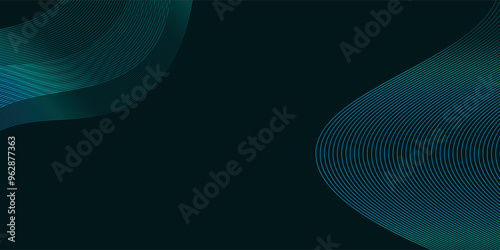 Bright drak green dynamic abstract vector background with diagonal lines. 3d cover of business presentation banner for sale event night party.