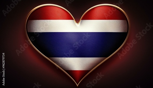 Heart shaped Thailand flag for independence day Free Download Heart shaped Thailand flag for independence day - GFXLoad
