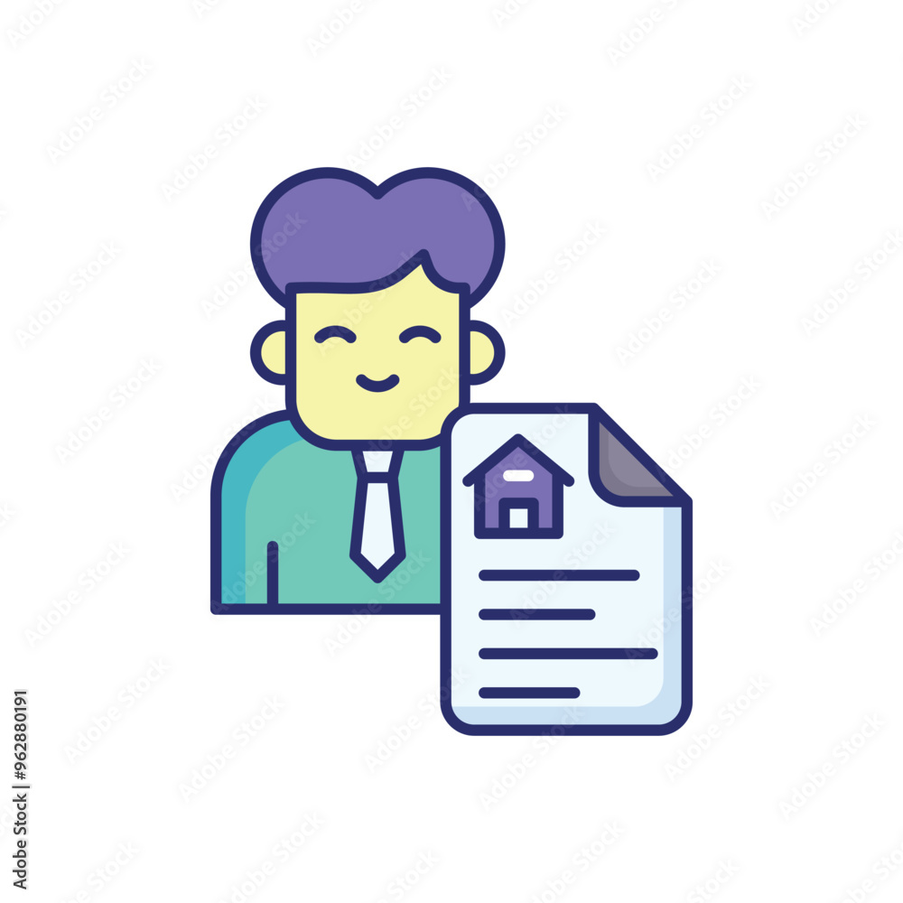 Real Estate Agency vector icon ready to use for apps and websites Real Estate Agency vector icon ready to use for apps and websites