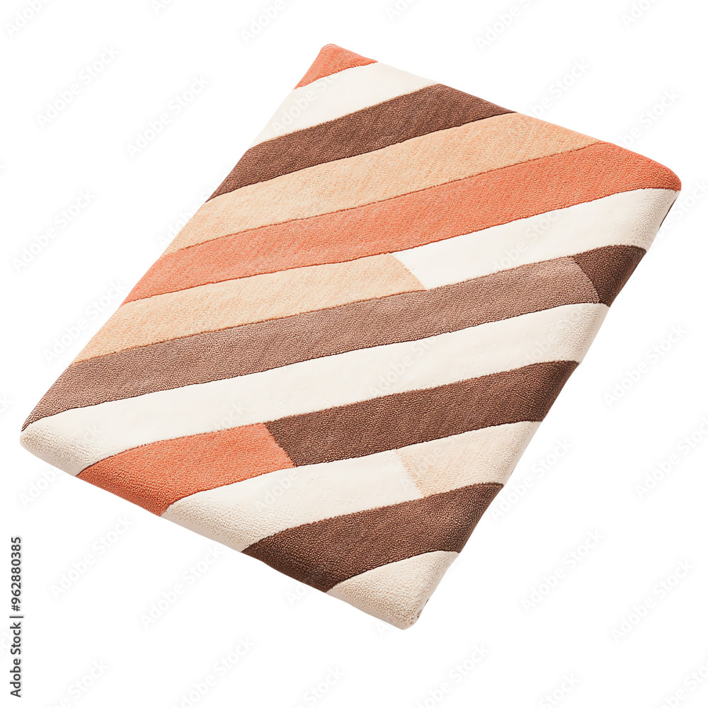 Fototapeta premium Cozy and stylish blanket featuring warm striped patterns