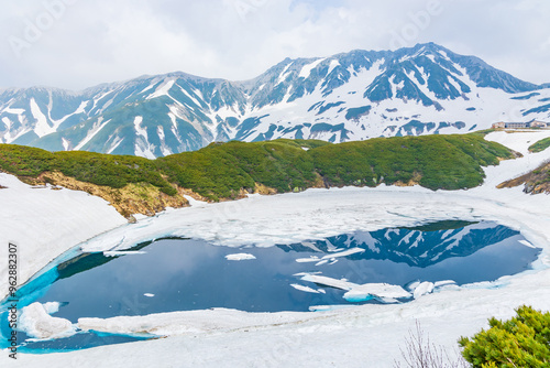 日本の風景・初夏　立山黒部アルペンルート　残雪の室堂平　みくりが池 photo