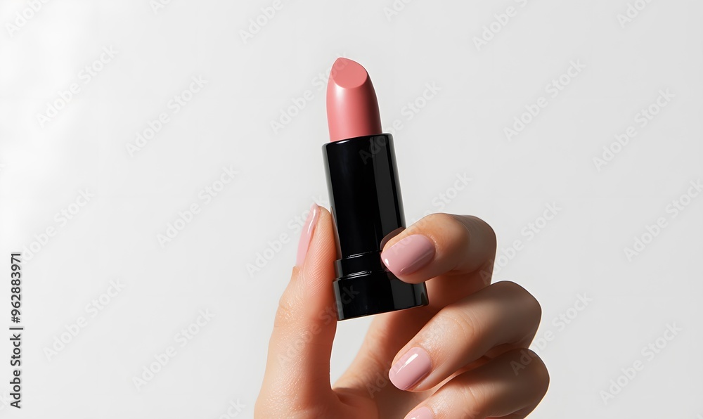 hand holding pink lipstick hand holding pink lipstick