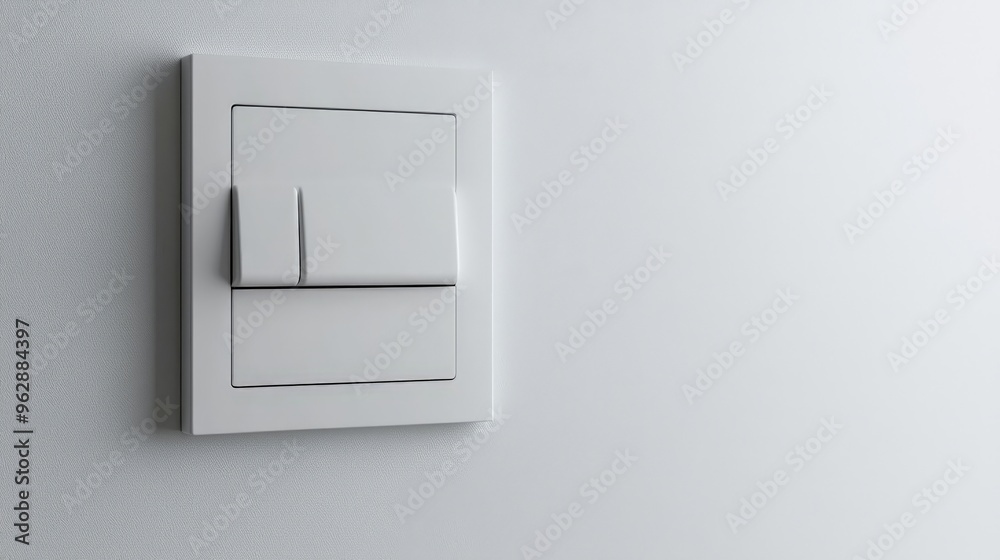 Light switch on white background, simple and modern Light switch on white background, simple and modern