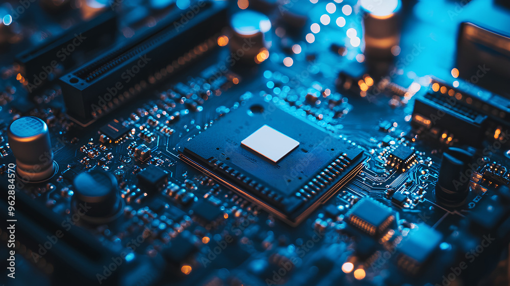Semiconductor circuit board inside a computer Semiconductor circuit board inside a computer
