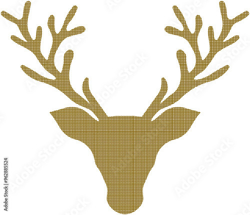 Sketch vector illustration silhouette drawing design ornamental deer head with long antlers