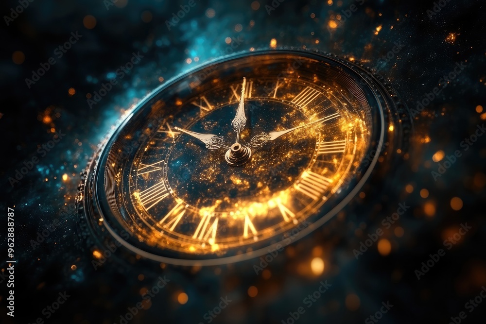 Fototapeta premium Antique clock is measuring time and space continuum