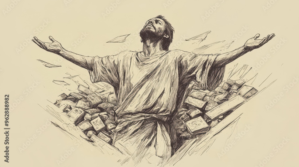 The Futility of Wealth in Ecclesiastes: A Man Surrounded by Treasure Yet Filled with Sorrow, Reflecting on Wealth's True Worth The Futility of Wealth in Ecclesiastes: A Man Surrounded by Treasure Yet Filled with Sorrow, Reflecting on Wealth's True Worth