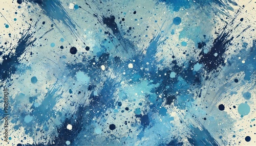 青いペンキが飛び散ったようなテクスチャの背景