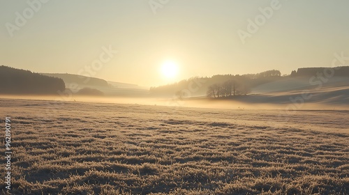 sunrise in the fog