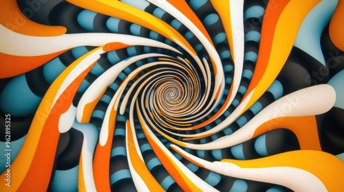Wallpaper Mural A mind-bending, hypnotic spiral twisting in endless loops, creating a mesmerizing visual illusion. Torontodigital.ca