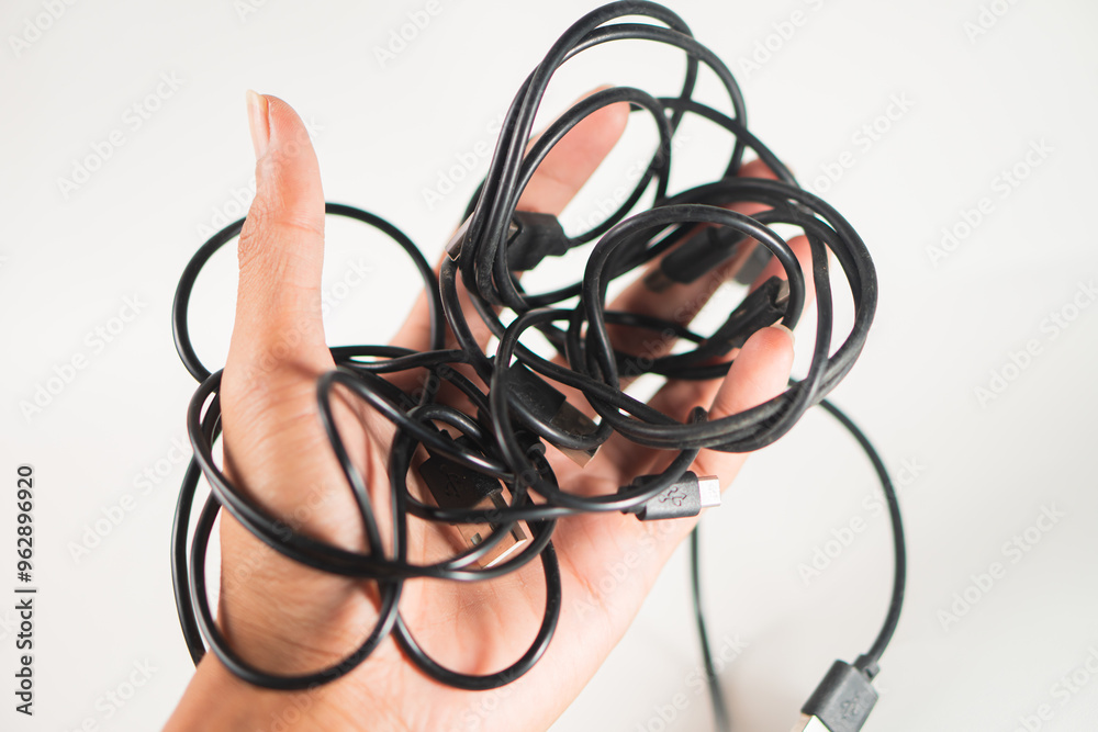 Tangled Cables in Hand Tangled Cables in Hand