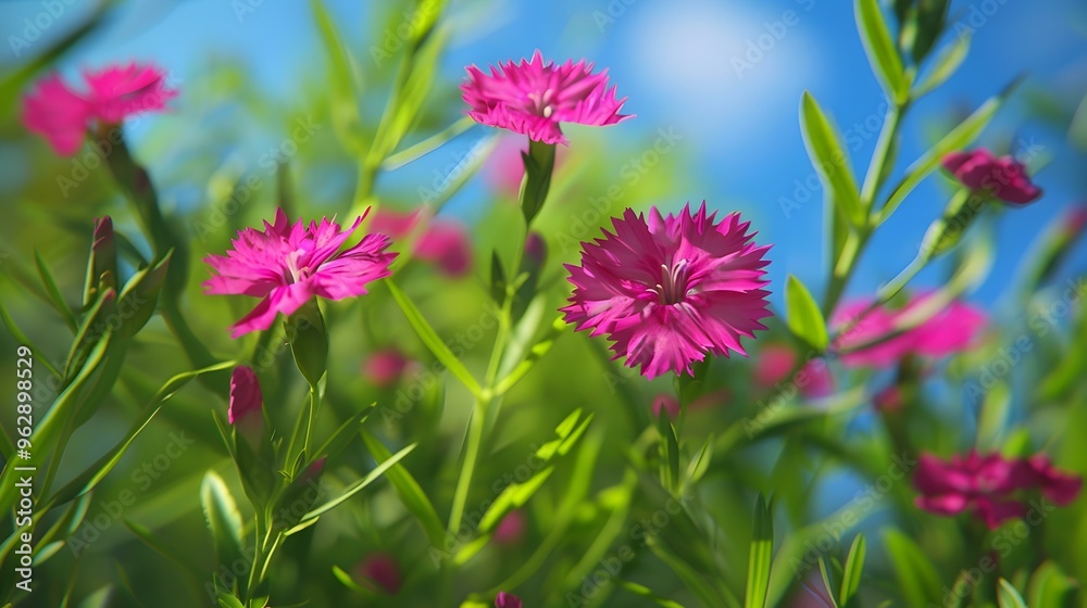 Obraz premium pink flowers in the field